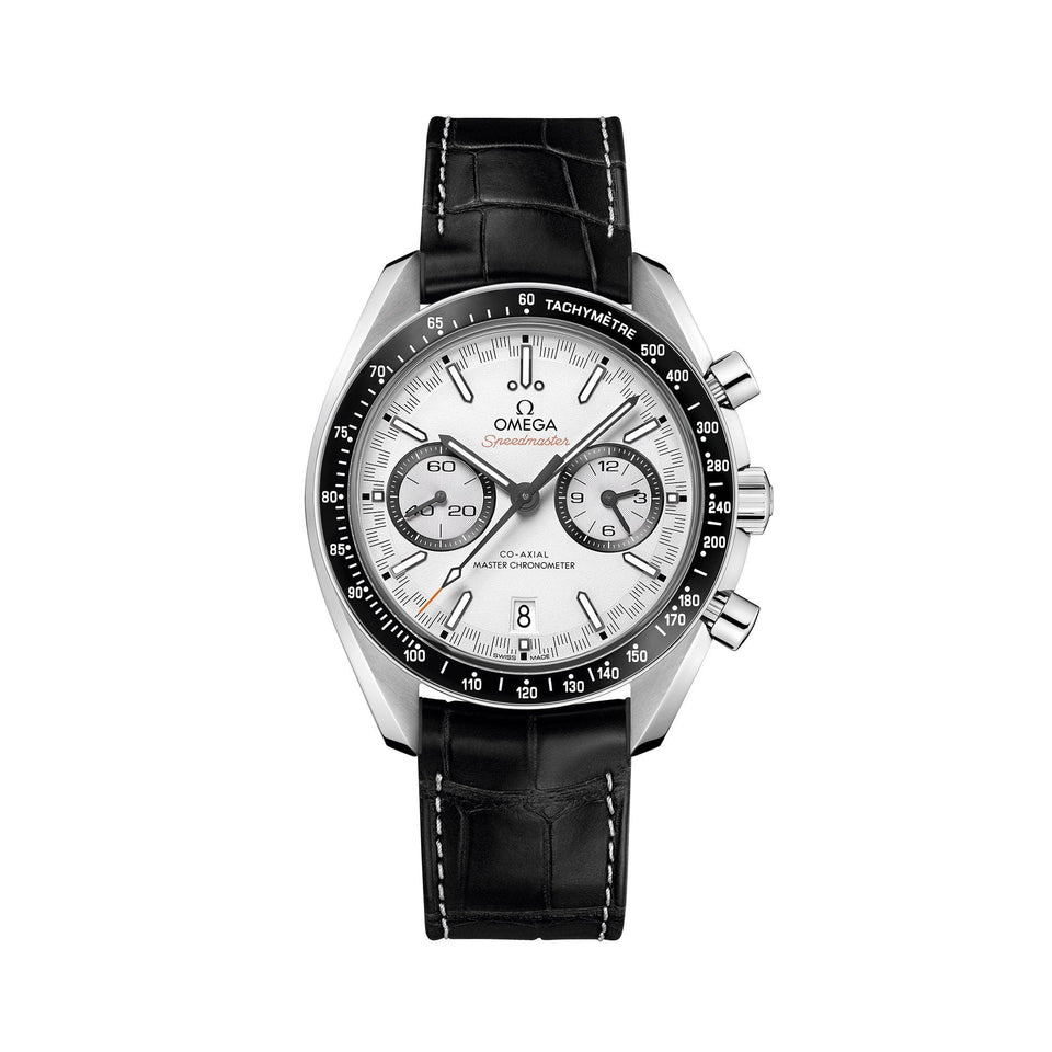 OMEGA Speedmaster Racing Steel Chronograph 44mm Watch O32933445104001 at DMR and the OMEGA Boutique Liverpool