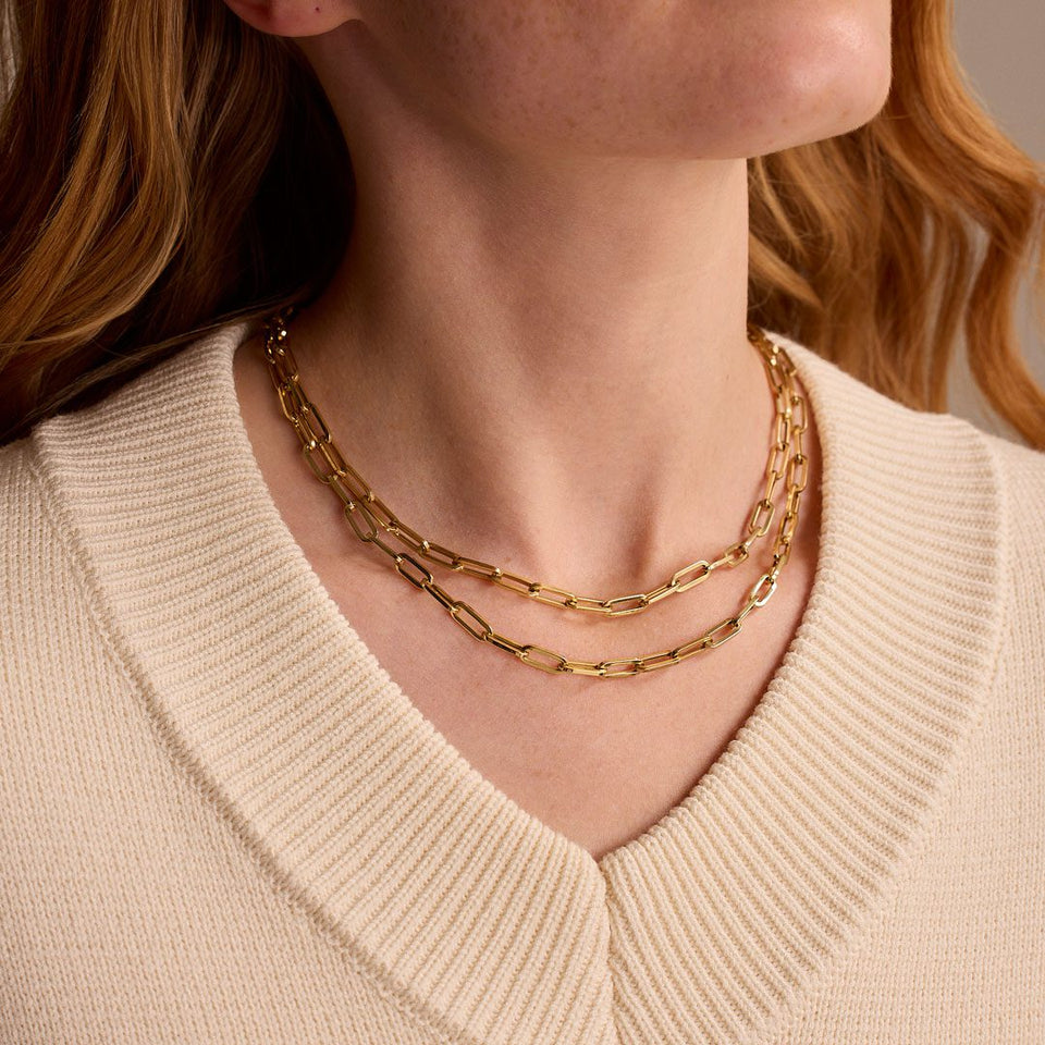 Giallo 18ct Yellow Gold Long Link Necklace at David M Robinson