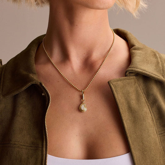 Yellow Gold Ball Chain Necklace at DMR