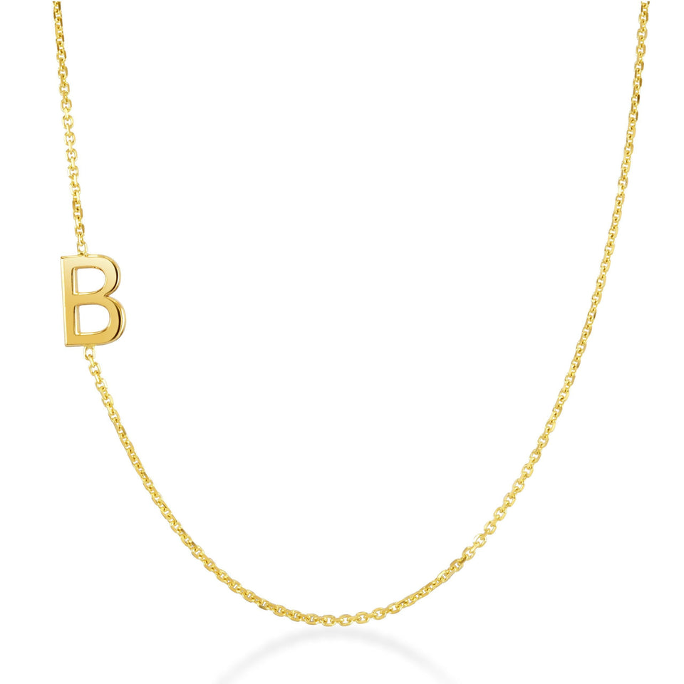 Initial Yellow Gold Necklace