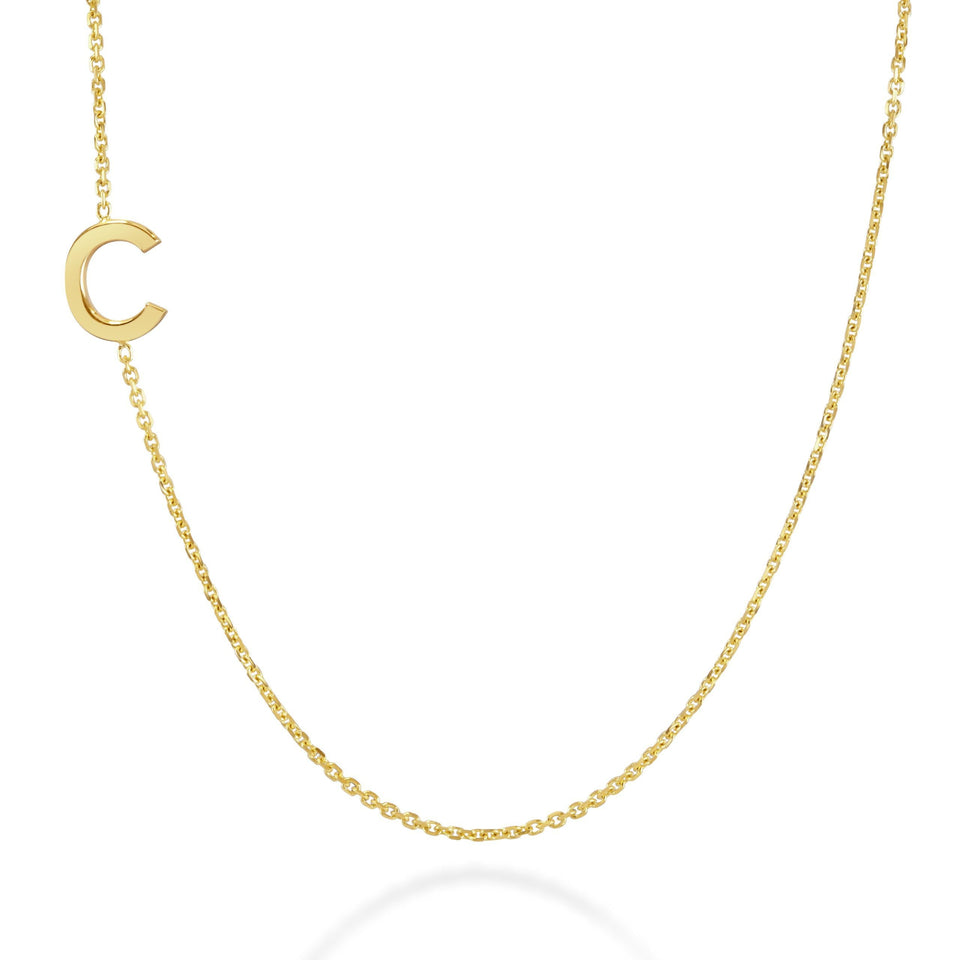 Initial Yellow Gold Necklace