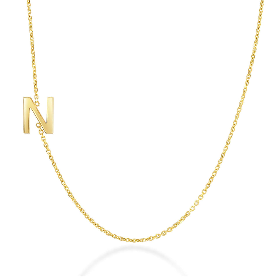 Initial Yellow Gold Necklace