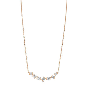 Hopscotch Rose Gold Diamond Bar Necklace
