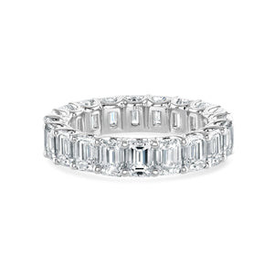 Platinum Emerald Cut Diamond Eternity Ring