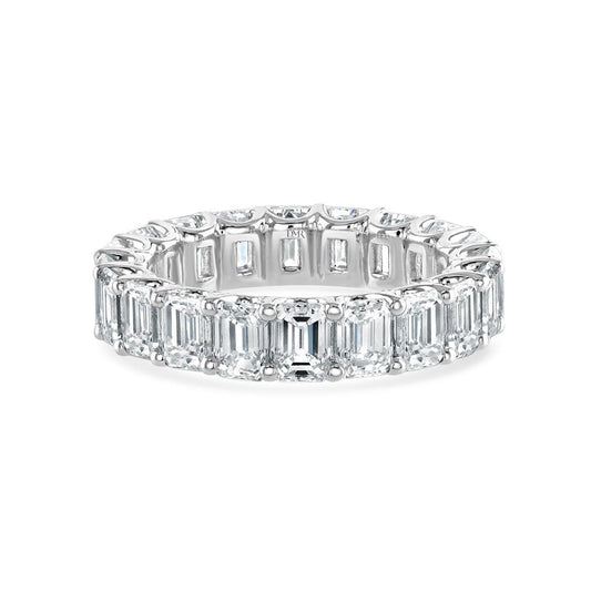DMR Platinum 6.01ct Emeral Cut Full Eternity Ring