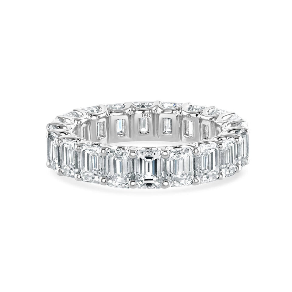 DMR Platinum 6.01ct Emeral Cut Full Eternity Ring