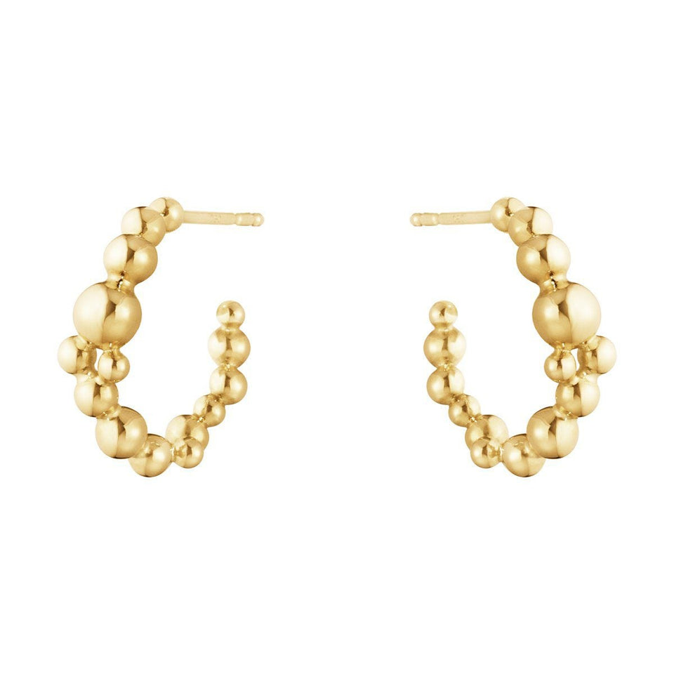 Georg Jensen Moonlight Grapes 18ct Yellow Gold Earhoops at David M Robinson