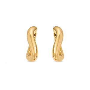 Making Waves Yellow Gold Hoop Earrings