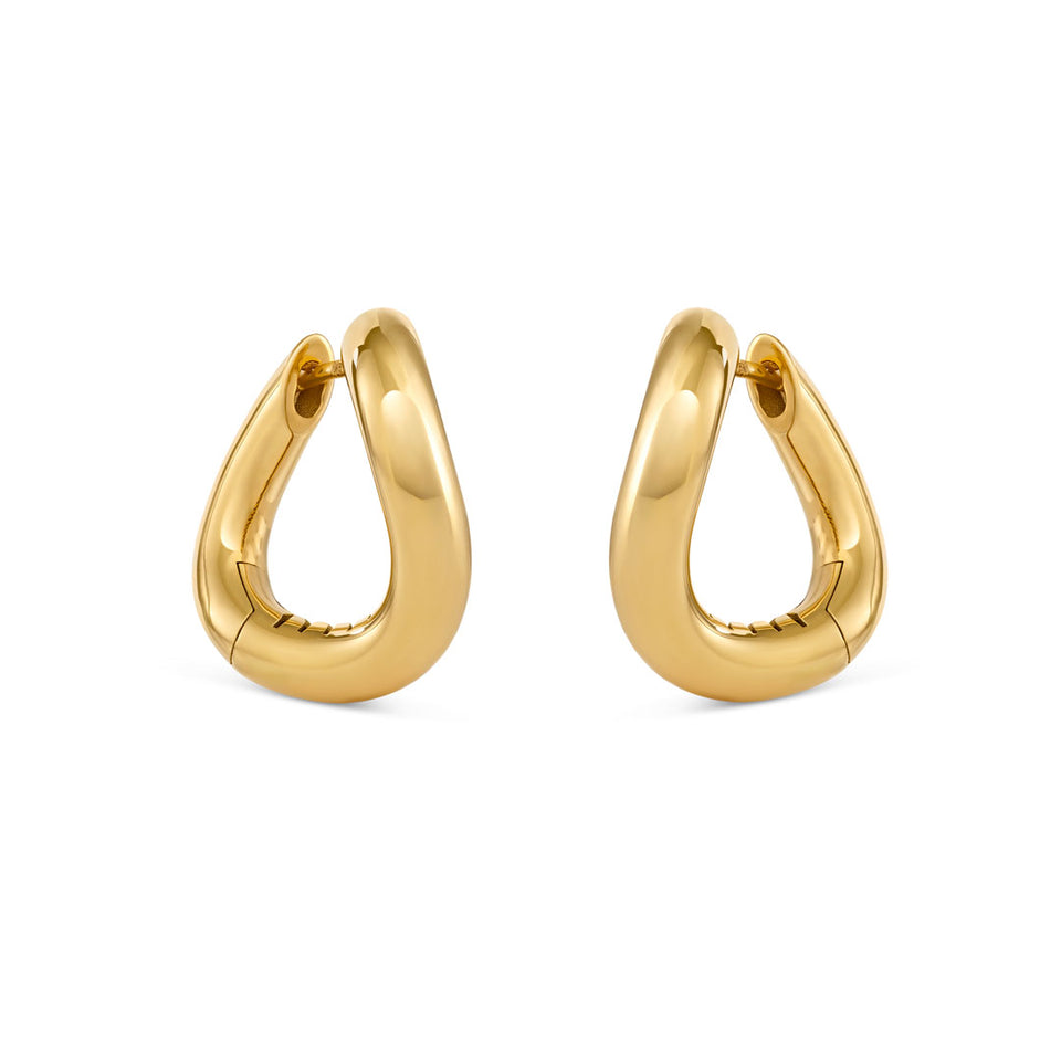 Making Waves 18ct Yellow Gold Hoop Earrings at David M Robinson