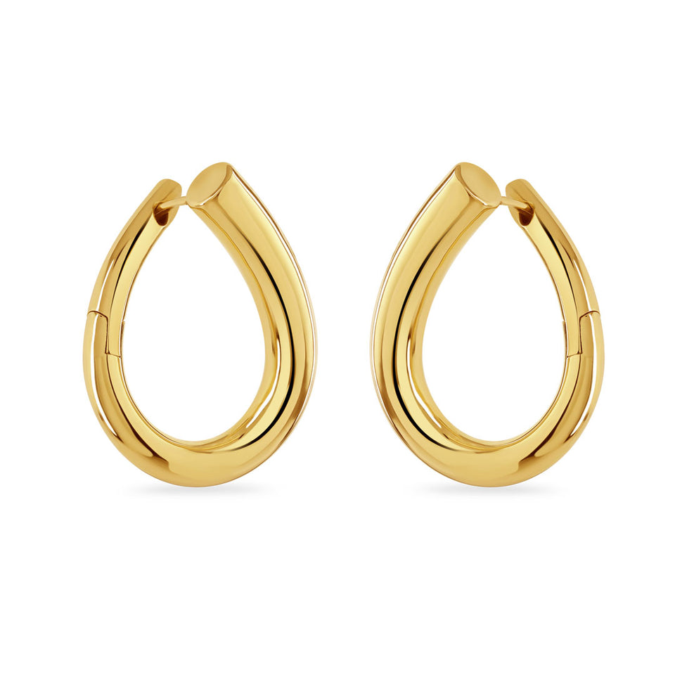 18ct Yellow Gold Hinged Hoop Earrings at David M Robinson
