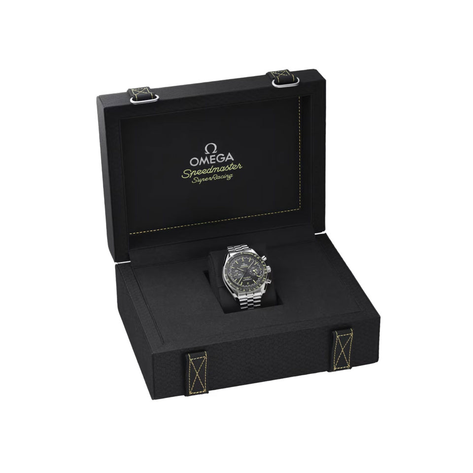 OMEGA Speedmaster Super Racing Steel Chronograph 44mm Watch at DMR and the OMEGA Boutique Liverpool