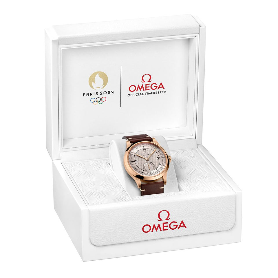 OMEGA Specialities Paris 2024 Bronze Gold Edition 39mm Watch at DMR and the OMEGA Boutique Liverpool