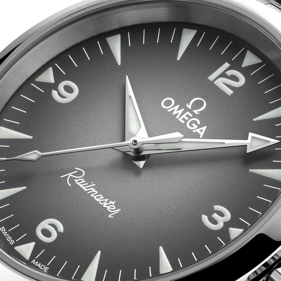 OMEGA Seamaster Railmaster Co-Axial Master Chronometer 38mm Watch at DMR and the OMEGA Boutique Liverpool