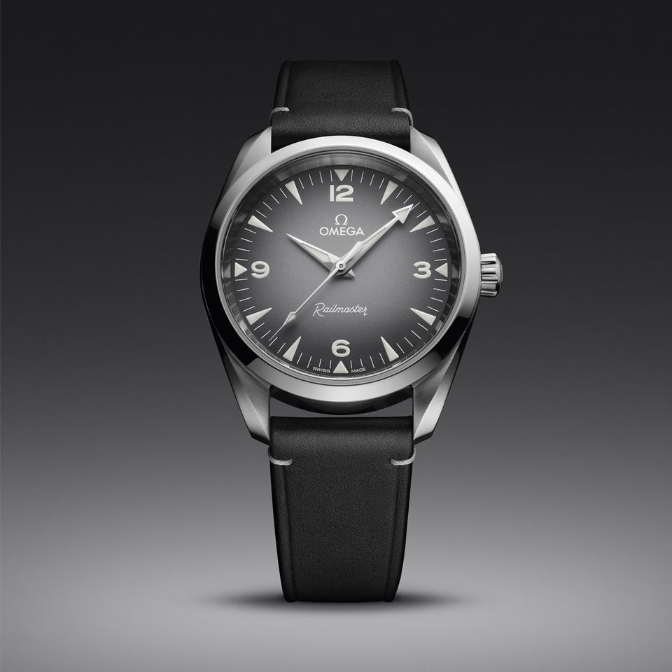 OMEGA Seamaster Railmaster Co-Axial Master Chronometer 38mm Watch at DMR and the OMEGA Boutique Liverpool