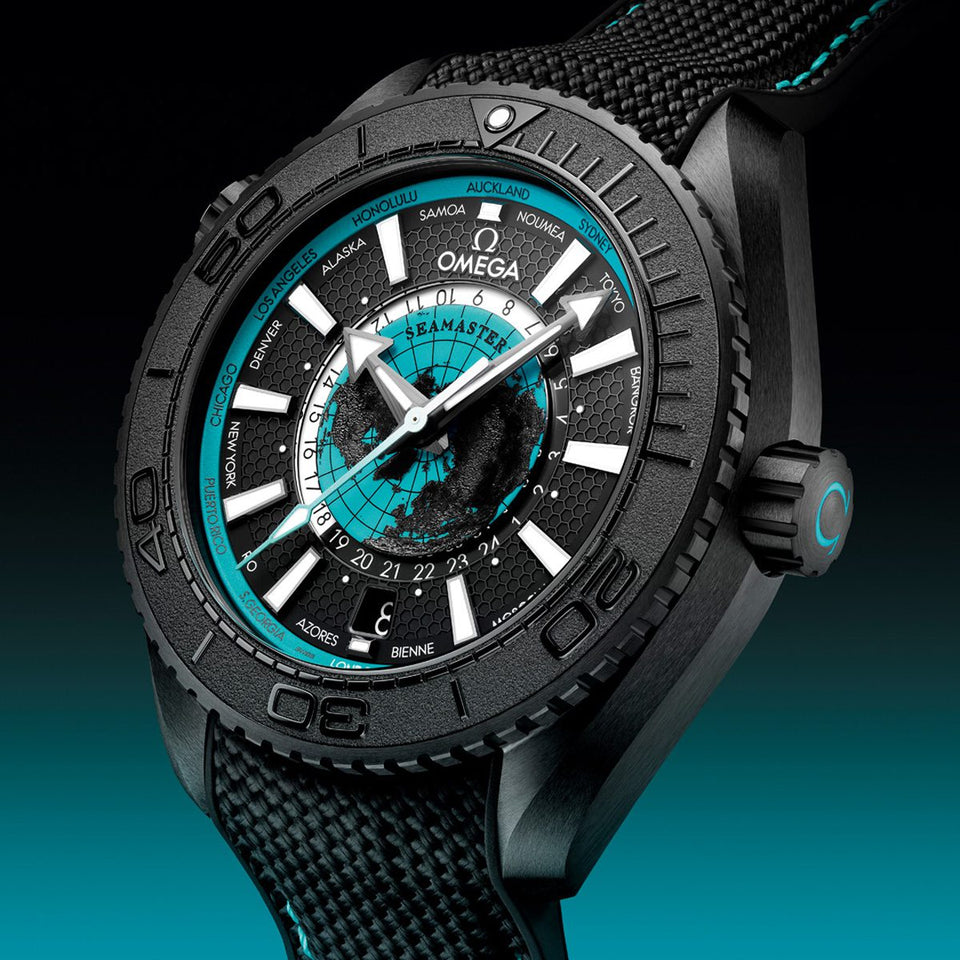 OMEGA Seamaster Planet Ocean Worldtimer 45.5mm Watch at DMR and the OMEGA Boutique Liverpool