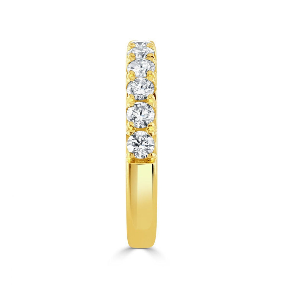 Yellow Gold Round Cut Diamond Eternity Ring