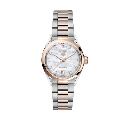 TAG Heuer Carrera Date Steel & Rose Gold 29mm Watch at David M Robinson