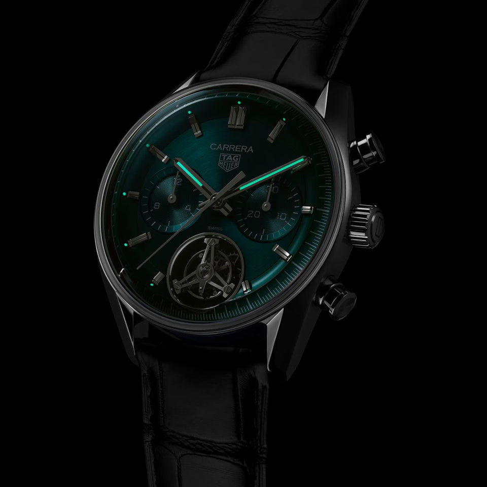 TAG Heuer Carrera Chronograph Tourbillon 42mm Watch at David M Robinson