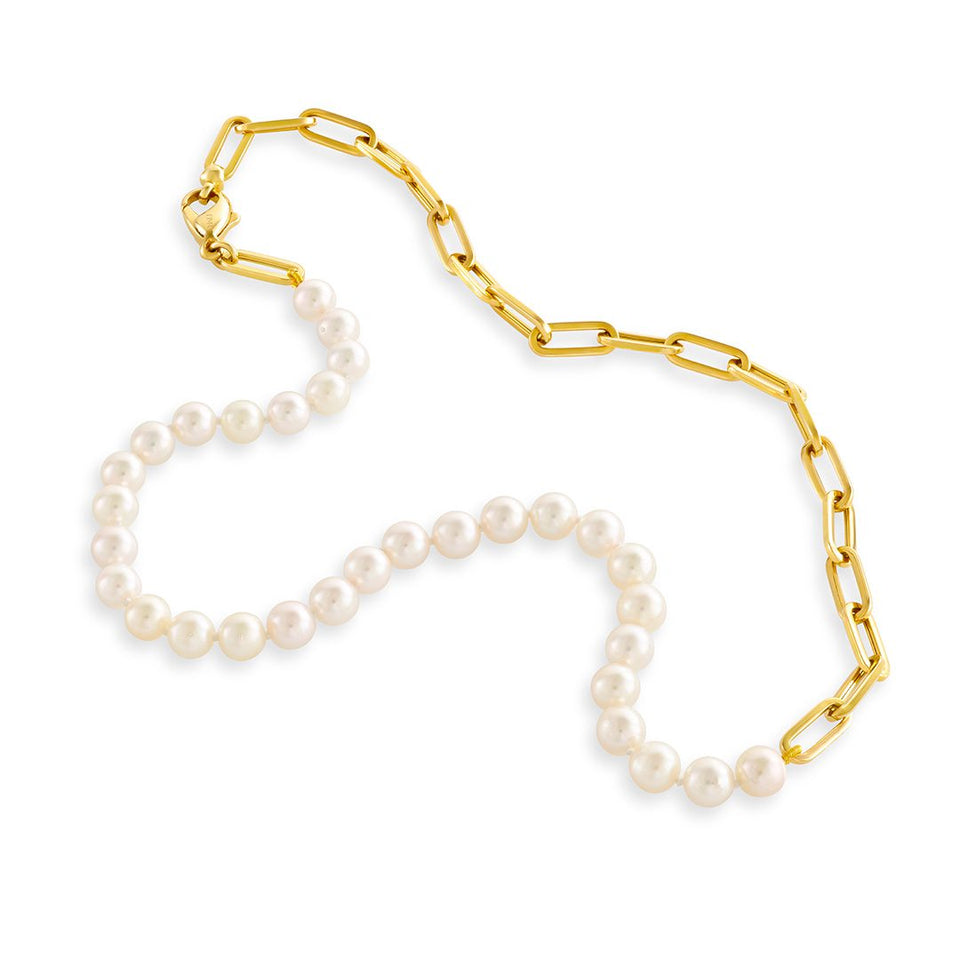 Giallo 18ct Yellow Gold Cultured Pearl Necklace at David M Robinson