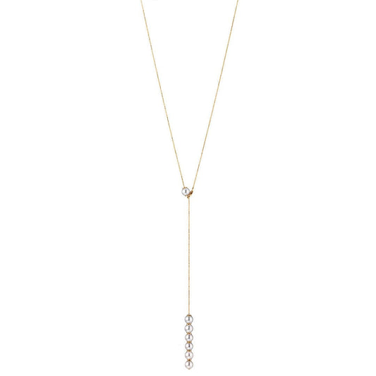 Shop Yellow Gold Pearl Necklace at DMR