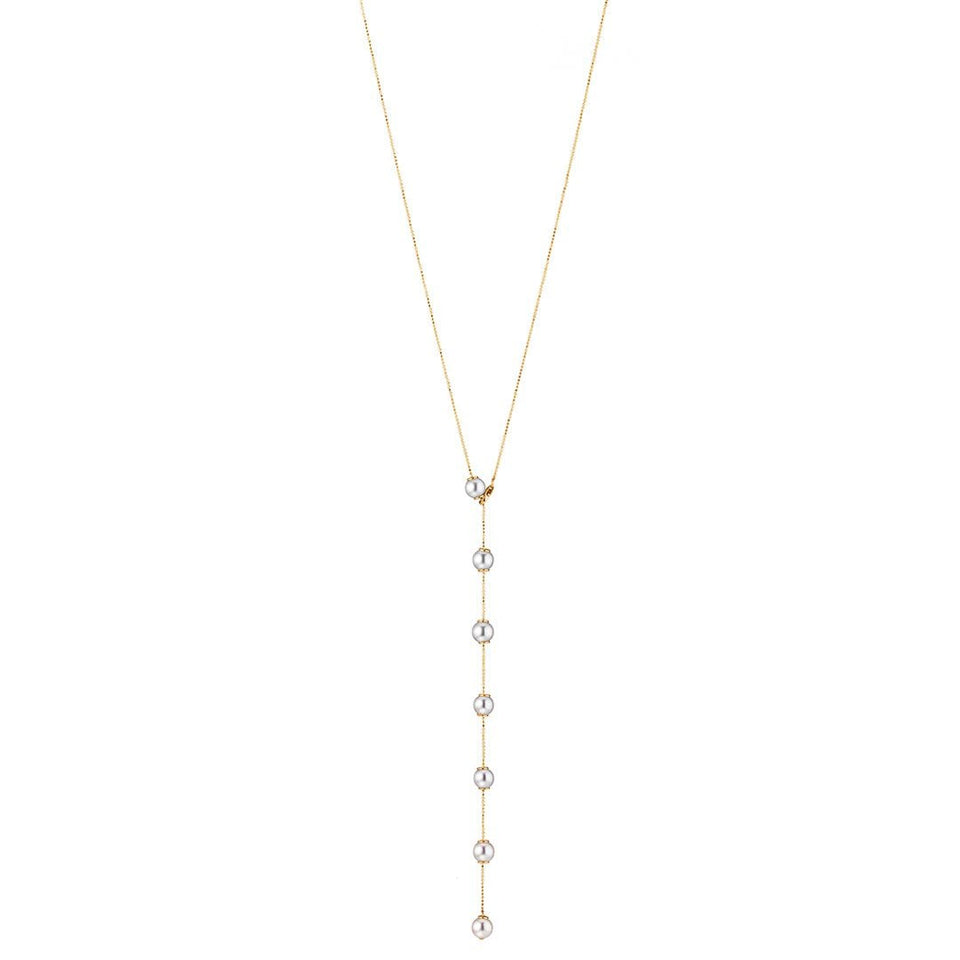18ct Yellow Gold Akoya Pearl Necklace at David M Robinson