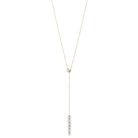 18ct Yellow Gold Akoya Pearl Necklace at David M Robinson