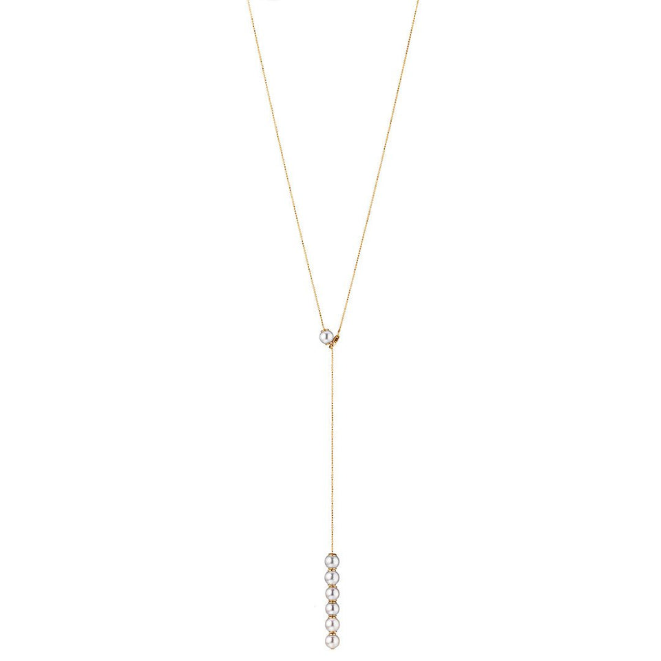 18ct Yellow Gold Akoya Pearl Necklace at David M Robinson