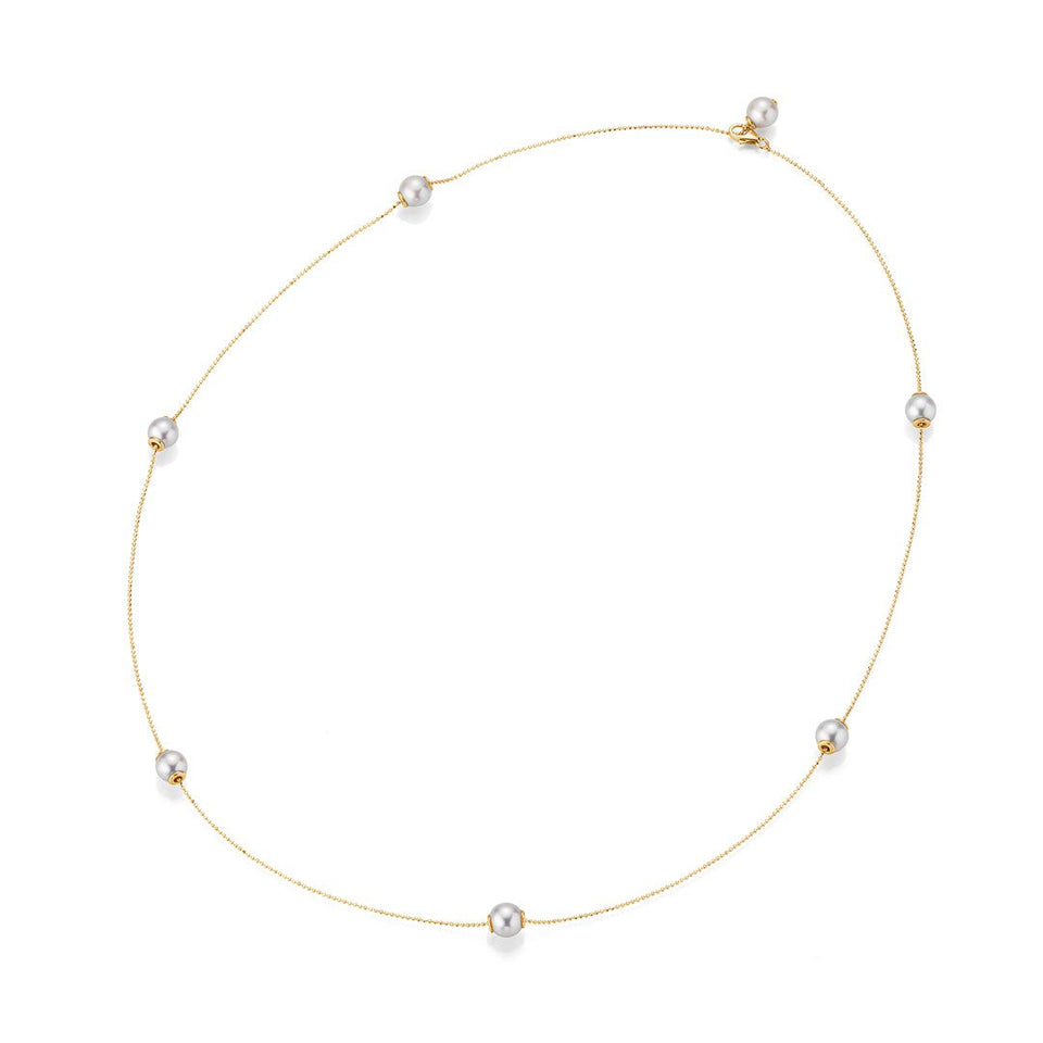 18ct Yellow Gold Akoya Pearl Necklace at David M Robinson