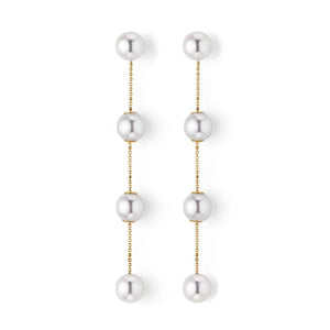 18ct Yellow Gold Akoya Pearl Drop Earrings