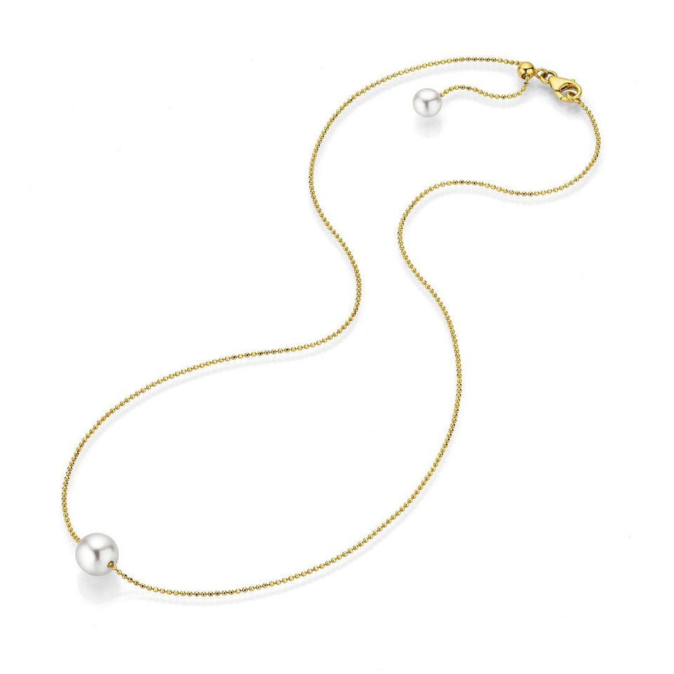 18ct Yellow Gold Akoya Pearl Necklace at David M Robinson