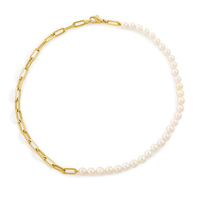 Giallo Yellow Gold Cultured Pearl Necklace