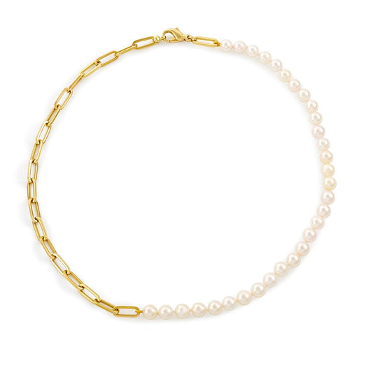 Giallo Yellow Gold and Pearl Necklace at David M Robinson