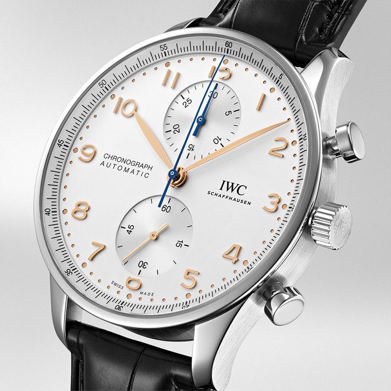 IWC Schaffhausen Portugieser Steel Chronograph 41mm Watch at David M Robinson