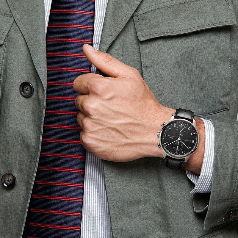 IWC Schaffhausen Portugieser Steel Chronograph 41mm Watch at David M Robinson