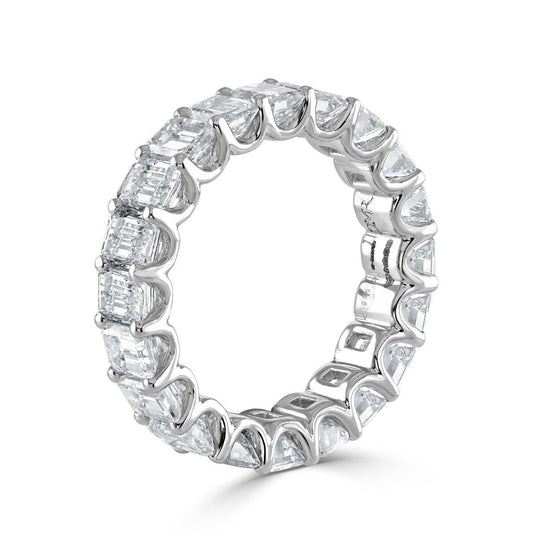 DMR Platinum 6.01ct Emeral Cut Full Eternity Ring
