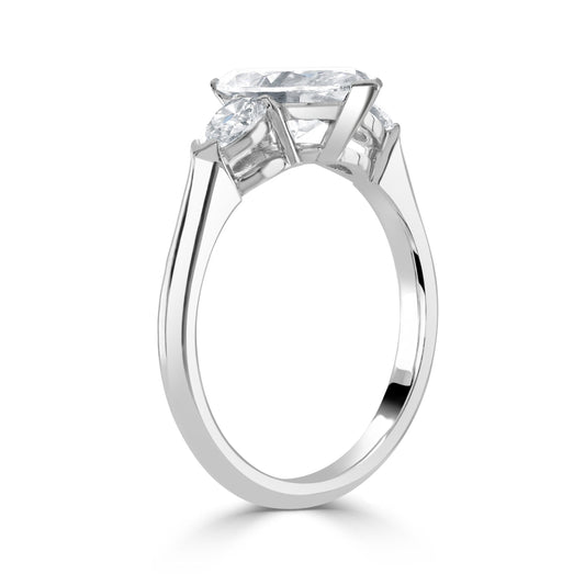 Marquise Cut Platinum Diamond Trilogy Ring