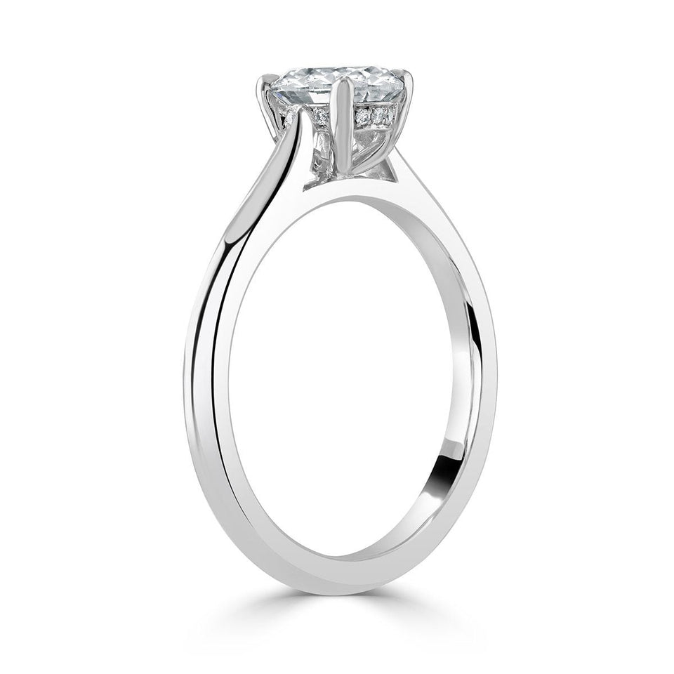 Oval Cut Platinum Diamond Ring