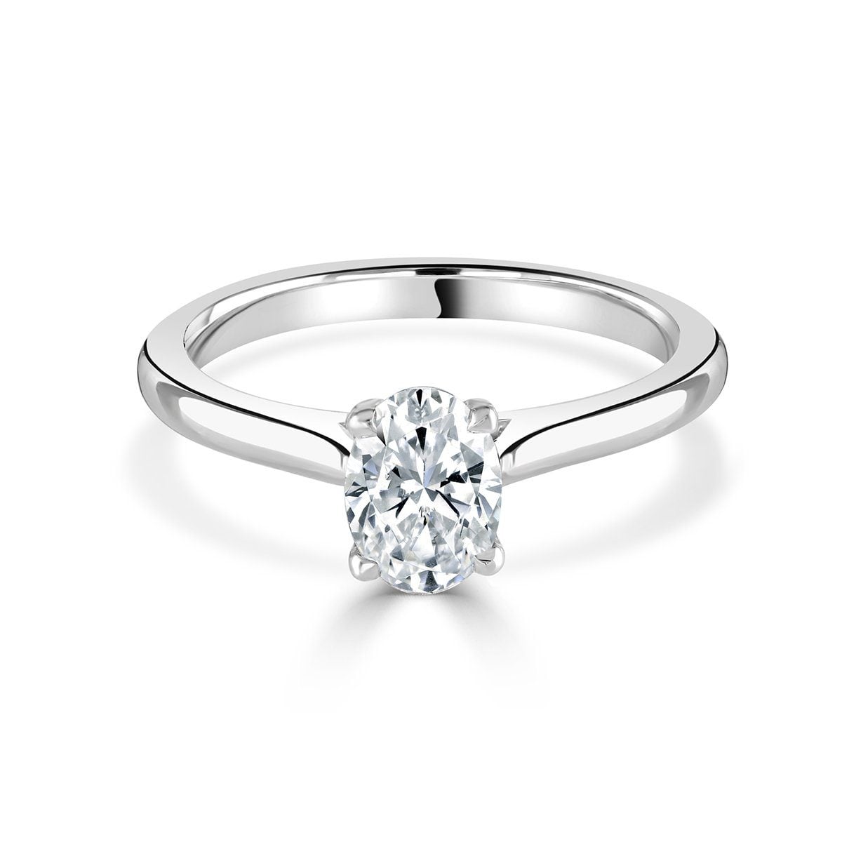 Oval Cut Platinum Diamond Ring at David M Robinson