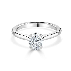 Oval Cut Platinum Diamond Ring