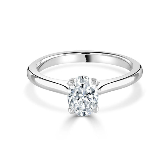 Oval Cut Platinum Diamond Ring
