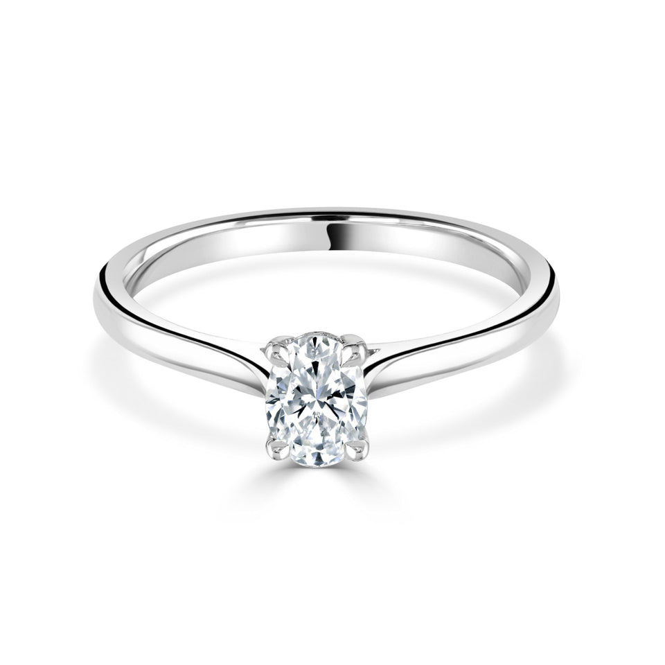 Oval Cut Platinum Diamond Ring