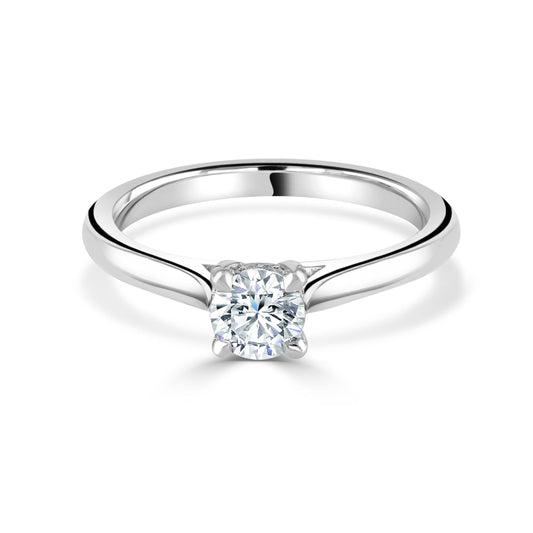 Round Brilliant Cut Platinum Diamond Ring