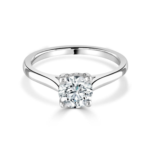 Round Brilliant Cut Platinum Diamond Ring