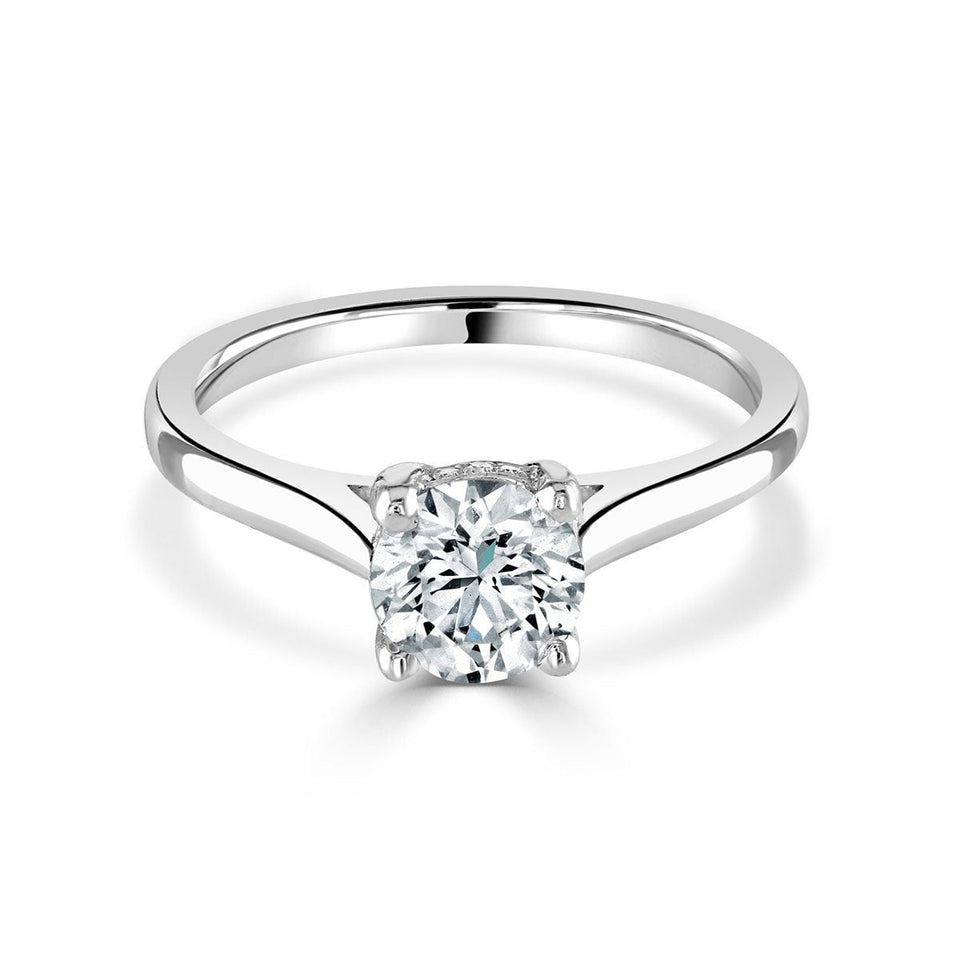 Round Brilliant Cut Platinum Diamond Ring