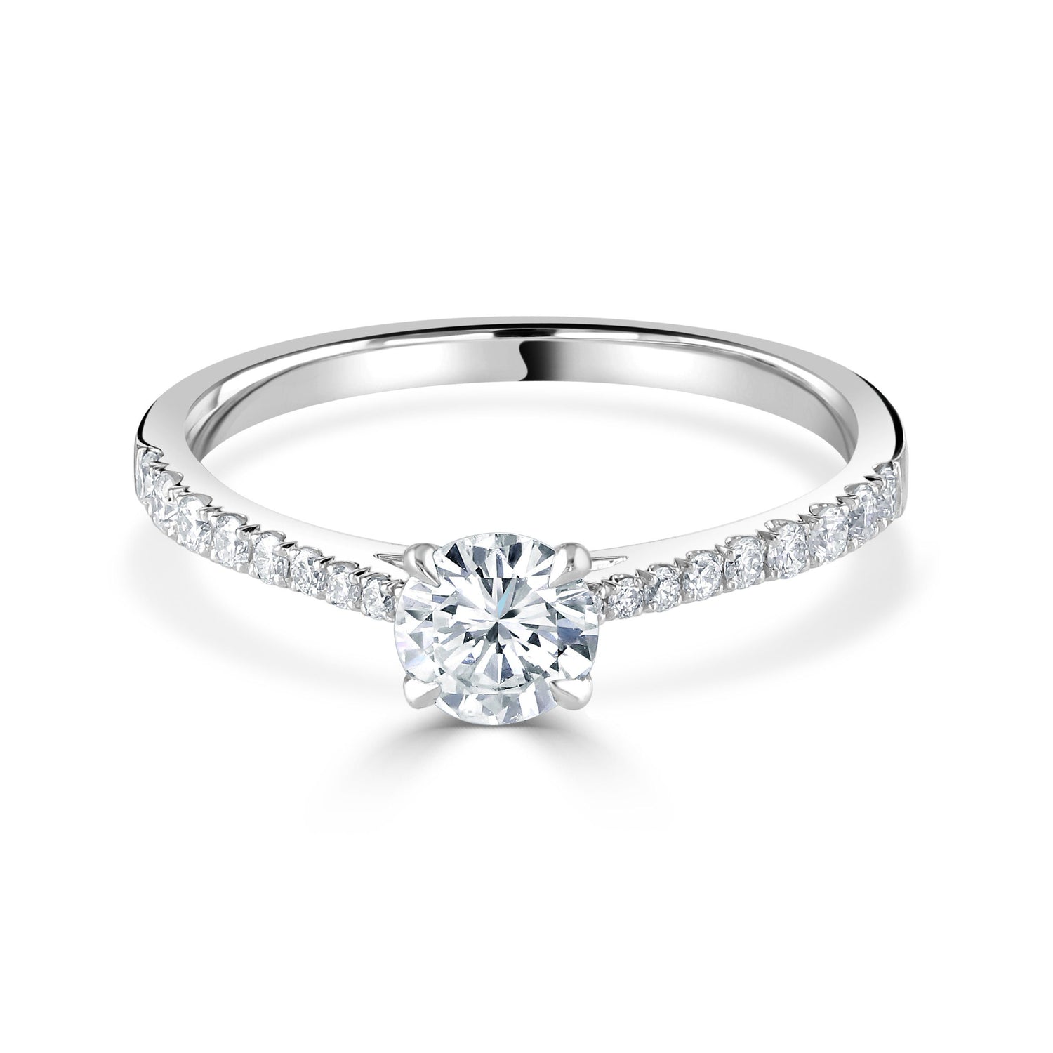 Round Brilliant Cut Platinum Diamond Ring at David M Robinson
