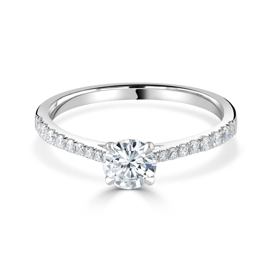 Round Brilliant Cut Platinum Diamond Ring