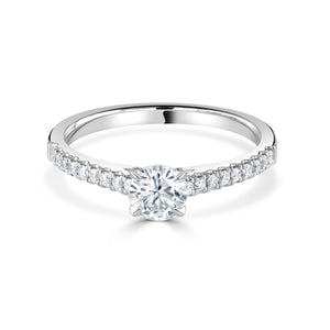 Round Brilliant Cut Platinum Diamond Ring