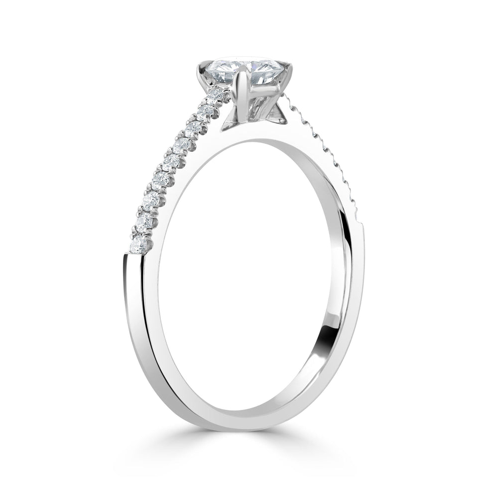 Round Brilliant Cut Platinum Diamond Ring