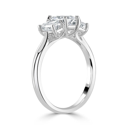 Emerald Cut Trilogy Engagement Ring