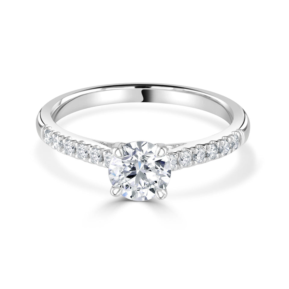 Round Brilliant Cut Platinum Diamond Ring
